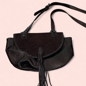 Madden Girl Black Crossbody Bag with Tassel